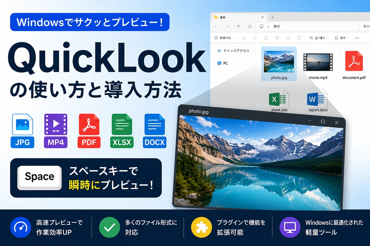 WindowsでMac風プレビューを実現する「QuickLook」の使い方｜スペースキーで画像・動画を即確認